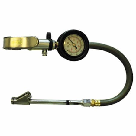 Interstate Pneumatics Dial Inflator 5-160 PSI w/ 12" Rubber Hose Whipend & 6" Straight-in Dual Foot Tilt-Lock TF7108
